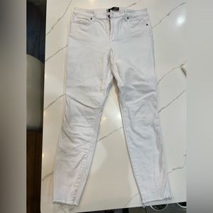 High rise skinny ankle jeans-white size 10